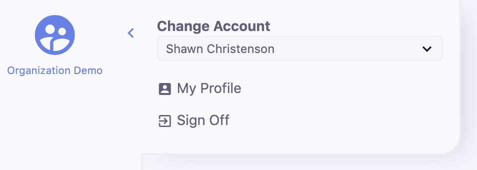 Organization Account Popout