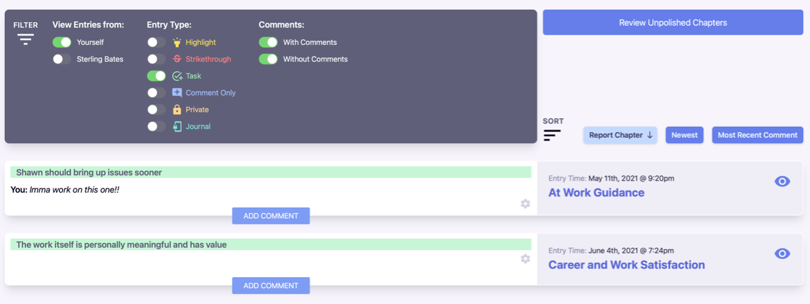 Example of Task Filter in Polish Journal