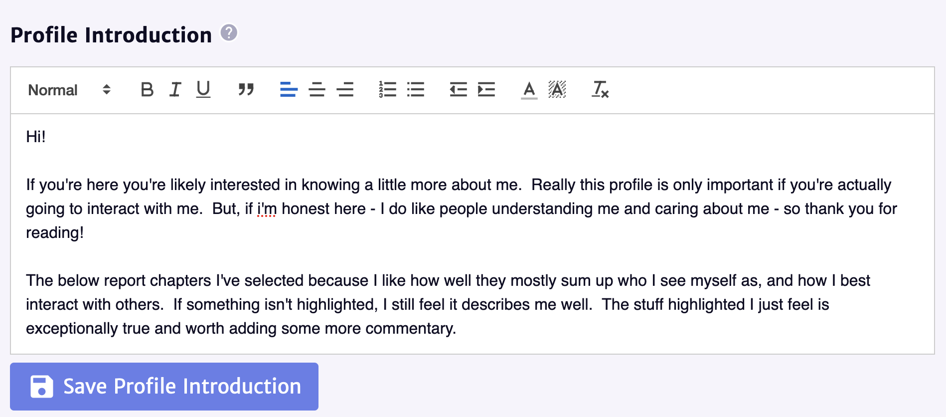 Profile Introduction